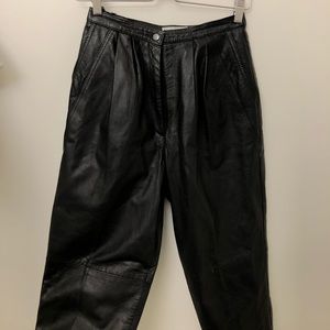 Vintage black leather pants